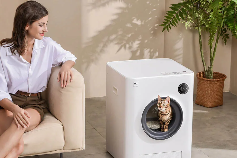 automatic self cleaning litter tray